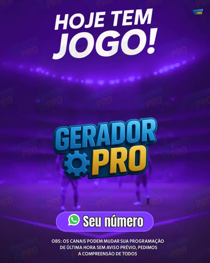 Banner hoje tem jogo