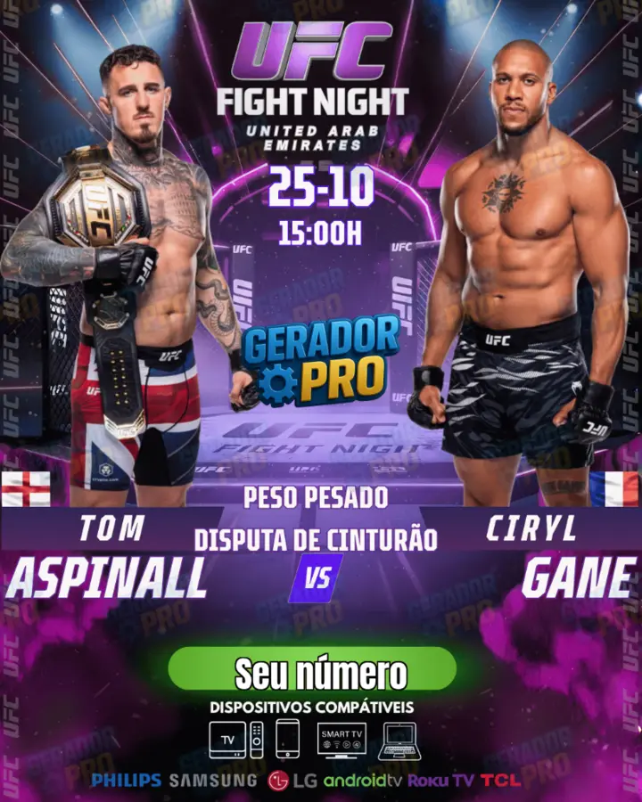 Exemplo de banner de UFC criado no Gerador Pro